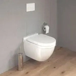 Duravit Starck 3 Wand-WC Set 45270900A1 mit WC-Sitz, Rimless, Wei&szlig;