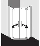Kermi Pasa XP F&uuml;nfeck-Duschkabine Pendelt&uuml;r PXF4309020VPK 90x90x200cm, silber