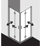 Kermi Liga Eckeinstiegsh&auml;lfte Pendel-Faltt&uuml;r LI2CR123201AK 123x200cm, silber