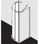 Kermi Viertelkreis-Duschkabine Ibiza 200 90x90x185, R:50, silber/mattg, ESG klar