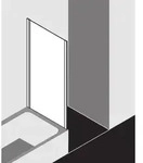 Kermi Seitenwand Ibiza 2000 verk&uuml;rzt 75x160cm, silber/mattglanz, ESG klar KermiClean