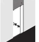 Kermi Pega Pendelt&uuml;r 1-fl&uuml;gelig mit Festfeld PE1FR10018VAK 100x185cm, silber