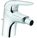 Grohe Eurostyle Bidetarmatur 23720003 chrom, mit Ablaufgarnitur, Griff geschlossen