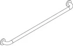 Hewi 477 Badetuchhalter 477.30.32098 1000mm, signalwei&szlig;, Stahleinlage