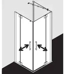 Kermi Pasa XP Eckeinstieg-Pendelt&uuml;r mit Festfeld PXEPL12320VPK 123x200cm, silber
