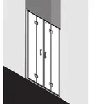 Kermi Liga Pendel-Faltt&uuml;r 4-tlg. in Nische LI2T4120181AK 120x185cm, silber