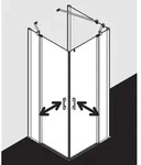 Kermi Pega Pendelt&uuml;r-Eckeinstiegsh&auml;lfte 2-tlg. PEEPL08020VZK 80x200cm, silber