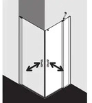 Kermi Pega Pendelt&uuml;r-Eckeinstiegsh&auml;lfte 2-tlg. PEEPR07518VPK 75x185cm, silber