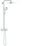 Grohe Rainshower Duschsystem 26647000 chrom, mit Aufputz-Thermostat, Duscharm 45cm