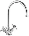 Herzbach Anais K&uuml;chenarmatur 32471000101 chrom, Zweigriff-Armatur, Ausladung 18 cm