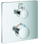 Grohe Grohtherm Fertigmontageset 24080000 chrom, UP-Wannen-Thermostat mit