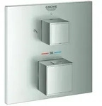 Grohe Grohtherm Cube Fertigmontageset 24154DC0 supersteel, UP-Brause-Thermostat mit