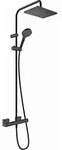 hansgrohe Vernis Shape 230 1jet Showerpipe 26286670 mit Brausethermostat, mattschwarz hansgrohe Vernis Shape 230 1jet Showerpipe 26286670 mit Brausethermostat, mattschwarz