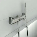 Ideal Standard Conca Wannenarmatur BC763GN Aufputz, mit Brause-Set, Silver Storm
