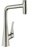 hansgrohe Metris Select 2-Loch-K&uuml;chenarmatur 73820800 Edelstahl-optik,...