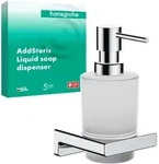 hansgrohe AddStoris Seifenspender 41745000 Wandmontage, Glaseinsatz, Metall, chrom