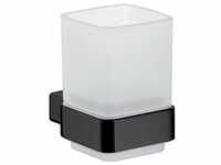 Emco Loft Glashalter 052013300 schwarz, Kristallglas satiniert, Wandmodell