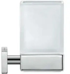 Duravit Karree Glashalter 0099511000 7 x 10 cm, Glas wei&szlig; matt, Halter chrom