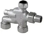 Heimeier E-Z-Verteiler 3891-02.000 Rotguss vernickelt, DN 15