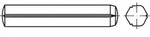 ISO 8740 - Stahl blank - 8x50 - Zylinderkerbstifte mit Fase