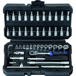 Projahn 1/4" Steckschl&uuml;ssel Satz 46tlg proficraft, 48 Zahn Knarre
