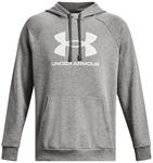 UNDER ARMOUR Rival Fleece Logo Hoodie Herren 025 - castlerock light heather/white S