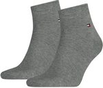 2er Pack TOMMY HILFIGER Quarter Socken Herren 758 - middle grey melange 39-42
