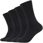 4er Pack camano Soft Bio-Baumwolle Crew Socken Herren 0005 - black 43-46
