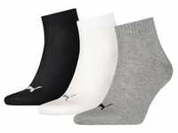 3er Pack PUMA Quarter Plain Socken grey/white/black 35-38