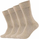 4er Pack camano Soft Crew Socken 8300 - sand melange 39-42