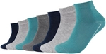 7er Pack camano Soft Bio-Baumwoll Quarter Socken 6651 - bristol blue mix 35-38