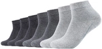 7er Pack camano Soft Bio-Baumwoll Quarter Socken 0049 - grey 43-46
