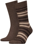 2er Pack TOMMY HILFIGER Duo Stripe Socken Herren 778 - oak 39-42
