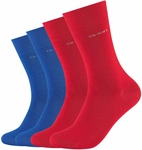 4er Pack camano Soft Crew Socken 0041 - true red 39-42
