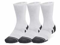 3er Pack UNDER ARMOUR Performance Tech Crew Socken 100 - white/white/jet gray L