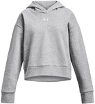 UNDER ARMOUR Rival Fleece Crop Hoodie M&auml;dchen 012 - mod gray light heather/white M