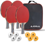 JOOLA Tischtennisschl&auml;ger Set Team School 4x Tischtennisschl&auml;ger + 8x TT-B&auml;lle
