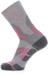 UYN Merino Mid Trekkingsocken doppellagig Damen light grey/pink 35-36