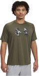 UNDER ARMOUR Tech Print Trainingsshirt Herren 390 - marine od green/black L