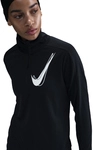 NIKE Swoosh Mid Layer 1/2-Zip Laufshirt Damen 010 - black XL