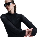 NIKE Swift Dri-FIT UV 1/2-Zip Laufshirt Damen 010 - black/reflective silv S