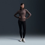NIKE Swift High-Waist 7/8 Laufleggings Damen 010 - black/reflective silv L