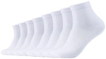 8er Pack s.Oliver Essentials Gek&auml;mmte Baumwolle Quarter Socken 0000 - white 35-38