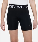 NIKE Pro Dri-FIT 5" Shorts M&auml;dchen 010 - black/white L (146-156 cm)