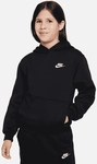 NIKE Sportswear Club Fleece Hoodie Kinder 010 - black/white XS (122-128 cm)