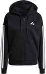 adidas Essentials 3-Streifen Fleece Sweatjacke Damen JE1283 - black/white XS