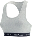 REPLAY Racerback Bralette Damen J622 - light grey melange/black/white L
