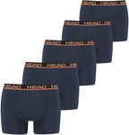 5er Pack HEAD Basic Boxershorts Herren 012 - peacoat/orange S