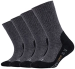 4er Pack camano Pro Tex Crew Socken Kinder 0008 - anthracite - black 23-26