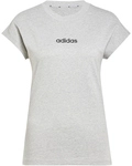 adidas Essentials Linear Baumwoll T-Shirt Damen JC8241 - medium grey heather/black